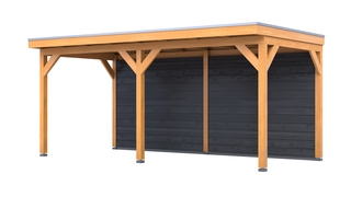 Douglas overkapping, 302 x 492 cm + wanden zwart, Verando, Pure